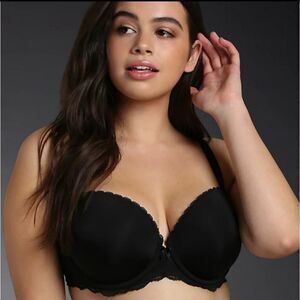 TORRID Smooth Cup Push Up Demi Bra Plus Size Women's 44C Black